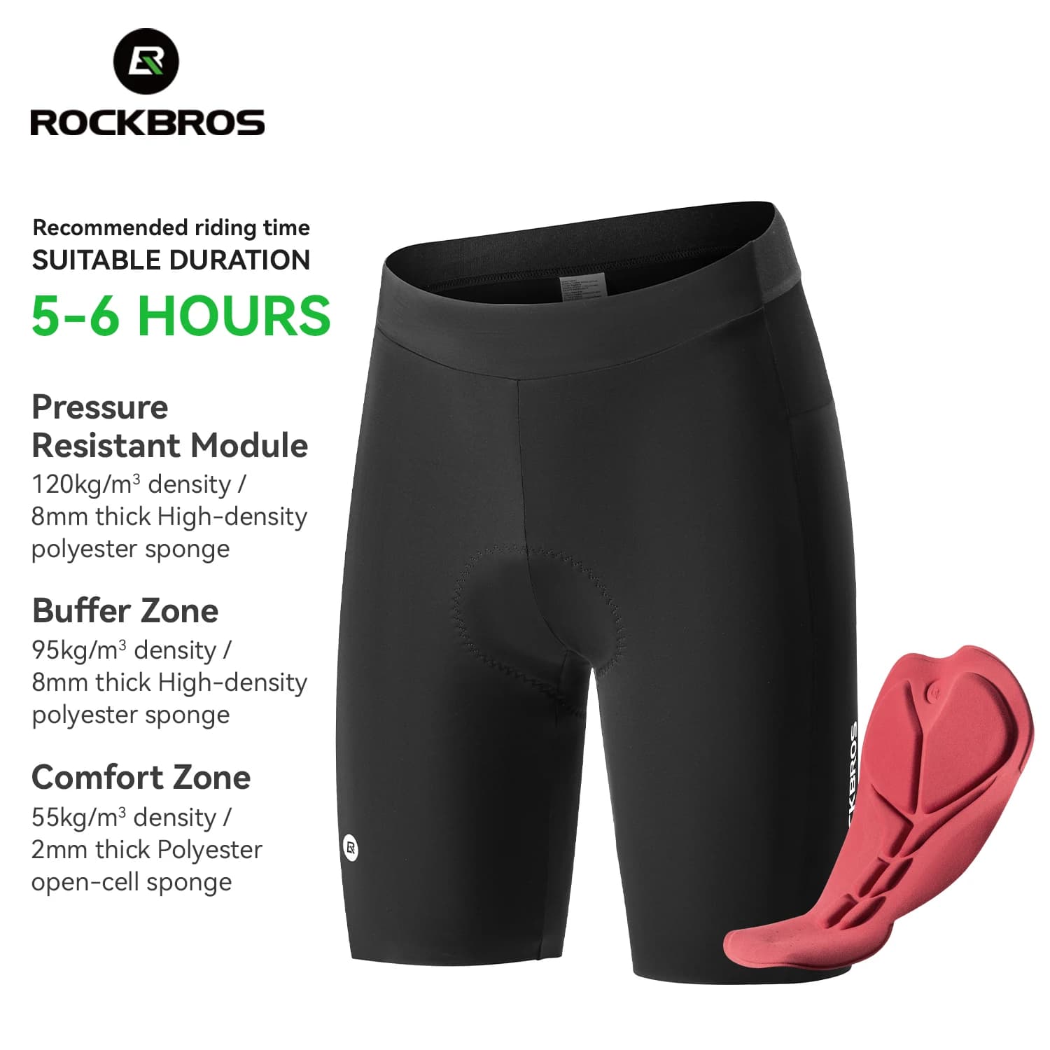 ROCKBROS Cycling Shorts Road Bike Sports Pants Men's Style Breathable Sponge Pad Intimate Bike Shorts Equipment