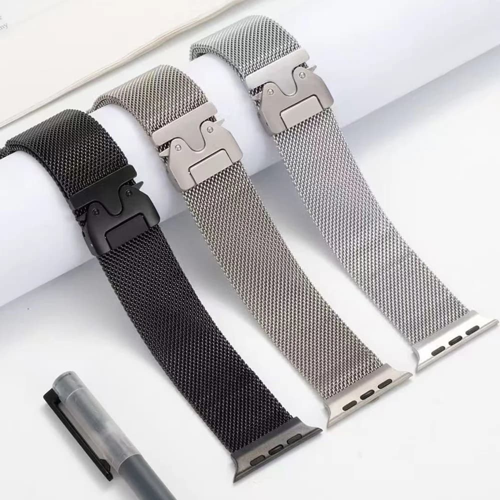 Anello milanese in titanio per Apple watch Ultra 2 49mm Serie 10 9 8 7 6 5 4 SE 46mm 42mm 41mm 45mm 44mm 38-40mm Cinturini Accessori