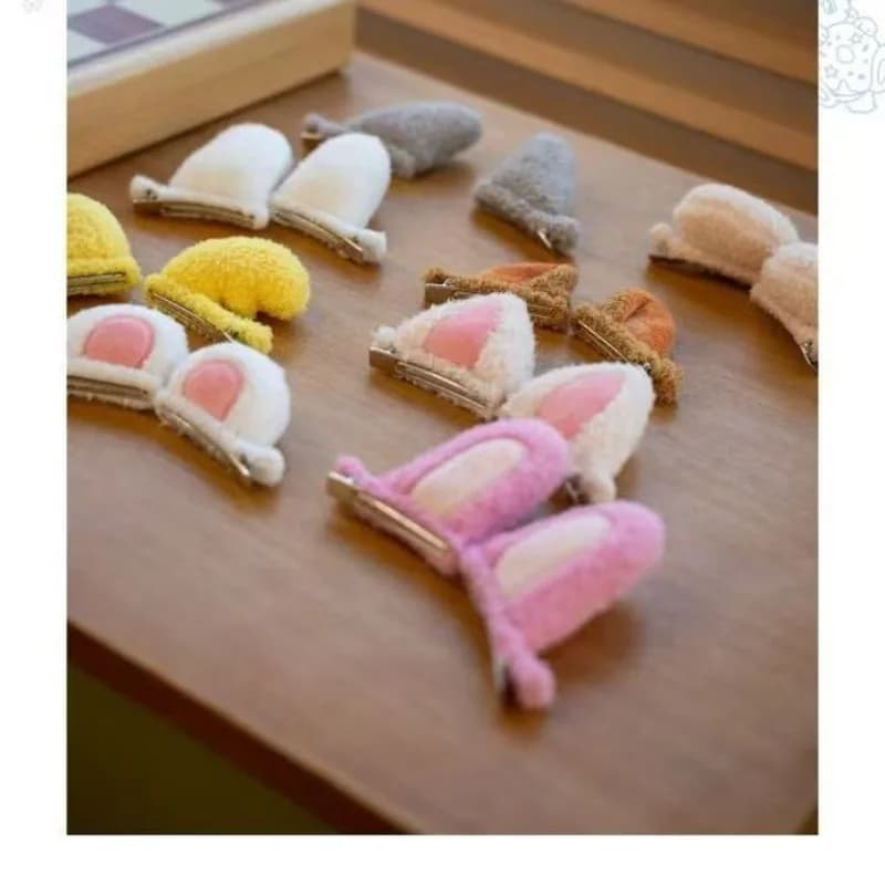 K-pop skzoo cartoon ears hairpin, wolf-like cute hair accessory, COS short plush headpiece, fan gift for idol group, 2026
