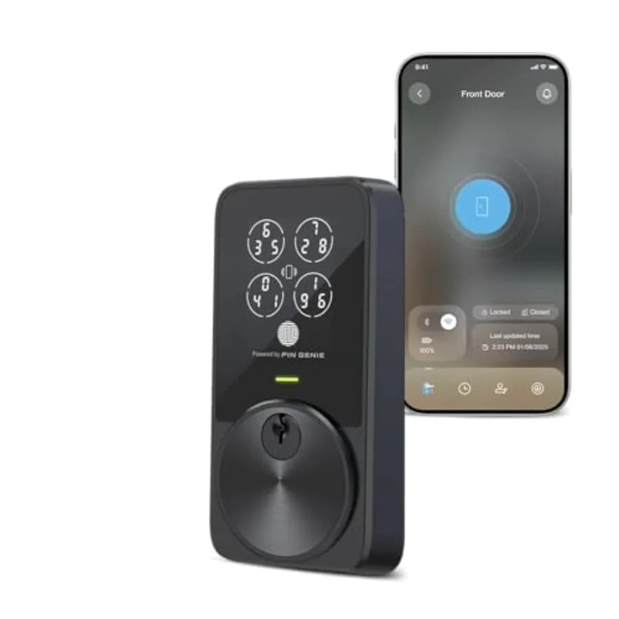 PIN Genie Pro Zeno Series Smart Lock Keyless Entry Door Lock with Apple Home Key Built-in Wi-Fi Keypad Deadbolt Locks for Front
