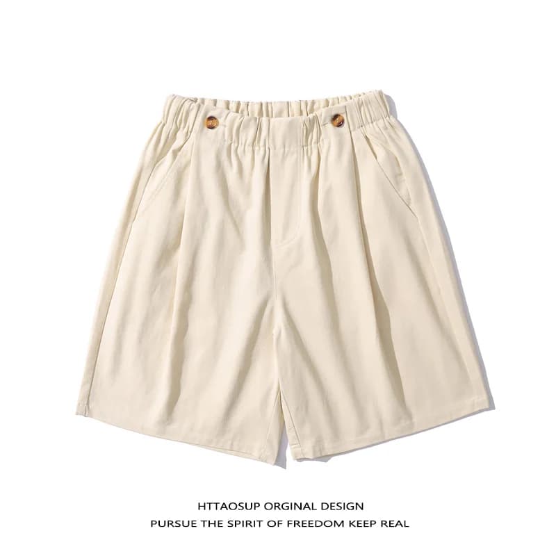 HTTAOSUP Japanese Street Style Casual Color Straight Leg Workwear Shorts Men's Trendy Loose Versatile Sports Five-Quart...