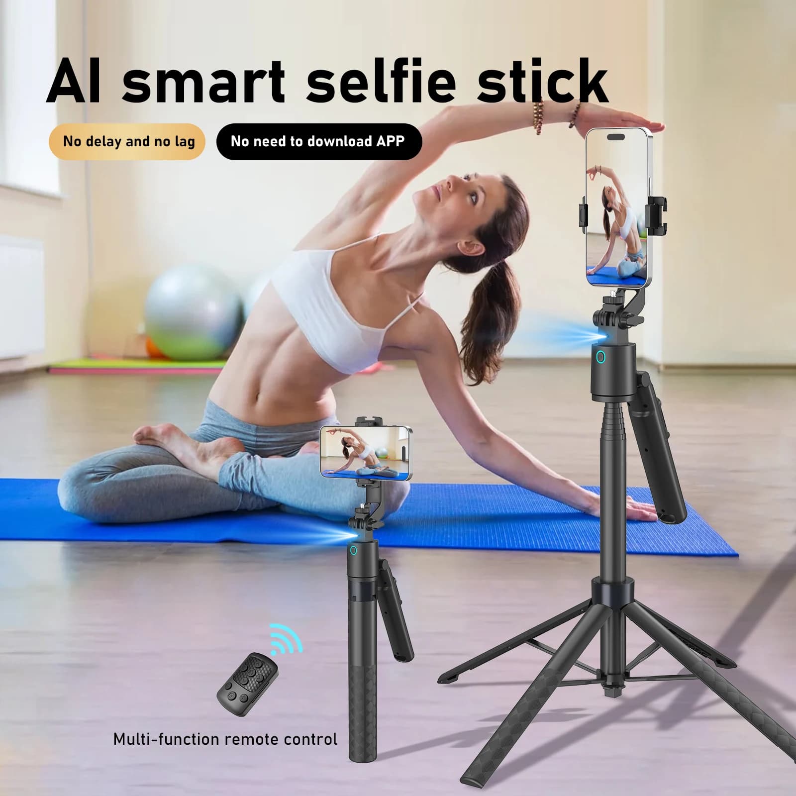 Desiotnal Q16 Treppiede allungabile Selfie Stick Supporto per fotocamera regolabile Supporto per telefono cellulare e fotocamera