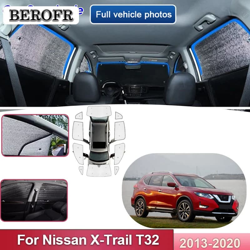 Car Sunshades For Nissan X-Trail T32 2013-2020 2015 2016 2017 Anti-UV Windshield Cover Reflective Sun Visors Auto Accessories