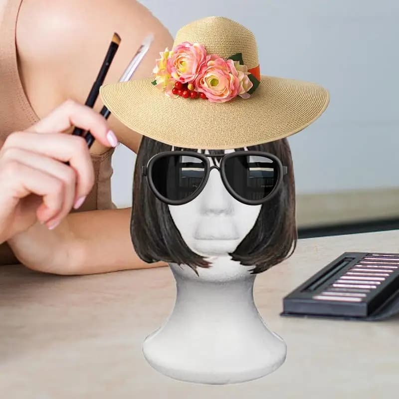nuovo manichino femminile in polistirolo manichino cappello parrucca supporto puntelli cappello copricapo cuffie display puntelli fotografia