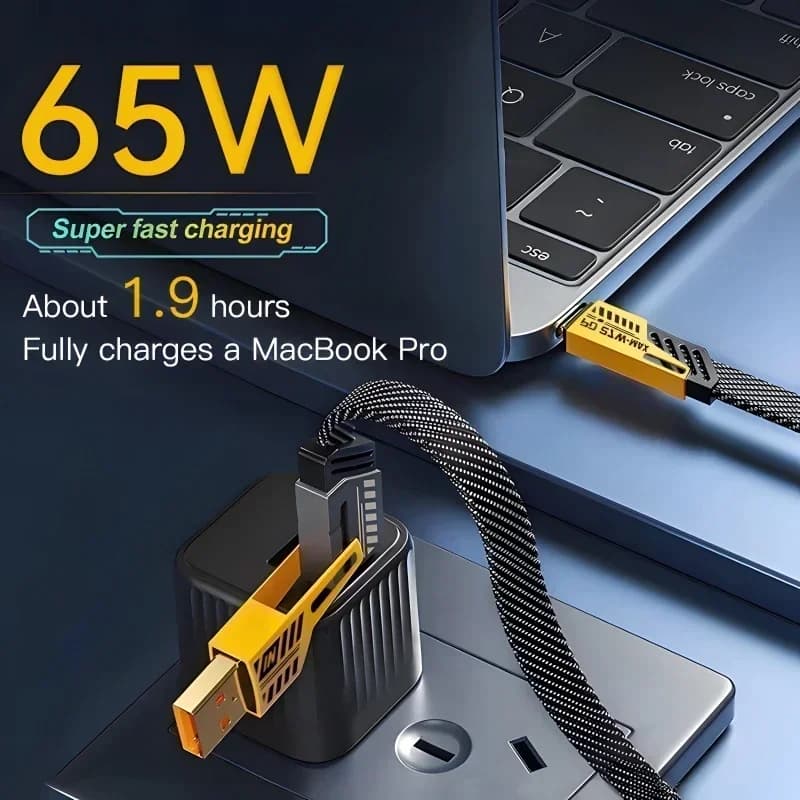 Quick charger 4-in-1 Mecha - USB-C cable PD 27W/65W for iPhone 15, Samsung, Xiaomi (Data sync and Fast Charging)
