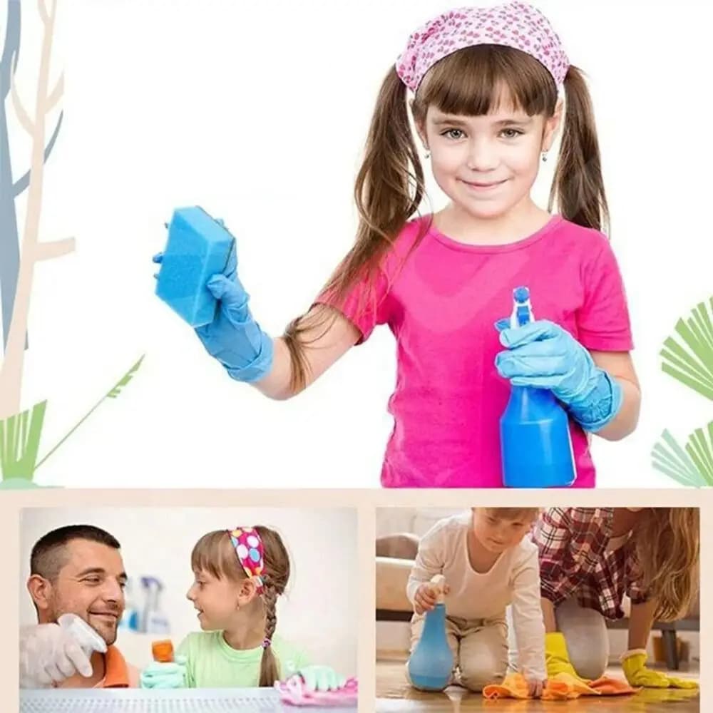5 paia di guanti monouso in nitrile per bambini, guanti multiuso per servizi di ristorazione, lavori artigianali, pittura, pulizia della casa