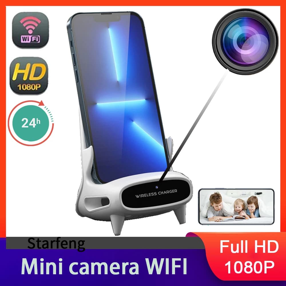 Mini telecamera orologio Full HD 1080P telecamera WiFi wireless controllo monitoraggio domestico visione notturna IR monitoraggio DVR caricabatterie wireless video