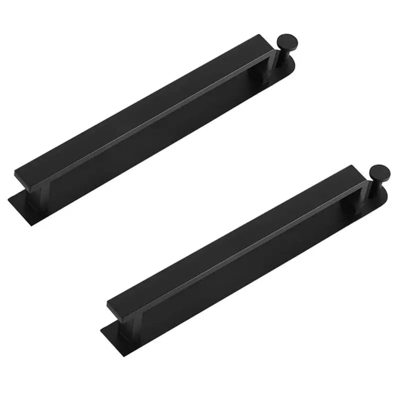 Portasciugamani YLS-2PCS Senza Foratura, Adesivo, in Acciaio Inossidabile Nero, con Ganci