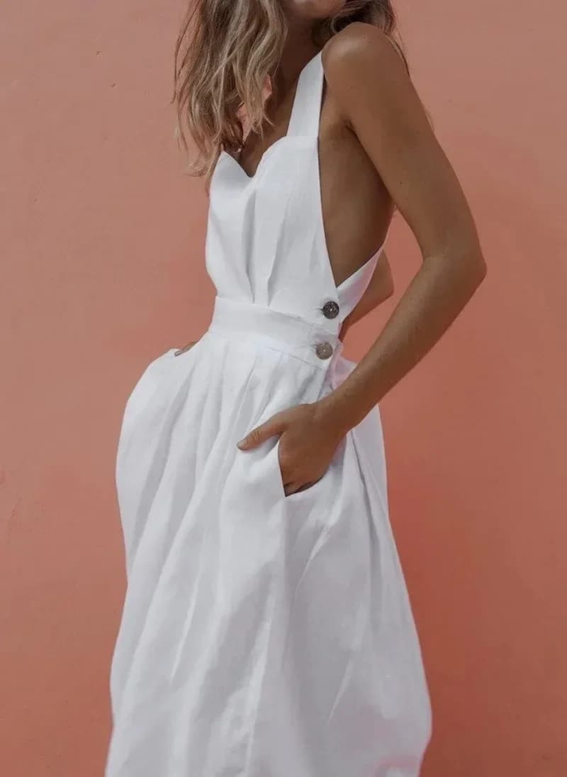 2023 Abito sexy estivo Bowknot da donna Backless Cross Coulisse Abiti da spiaggia Cinturino Rosso Vintage Vestito estivo Donna Boho Femme Robe