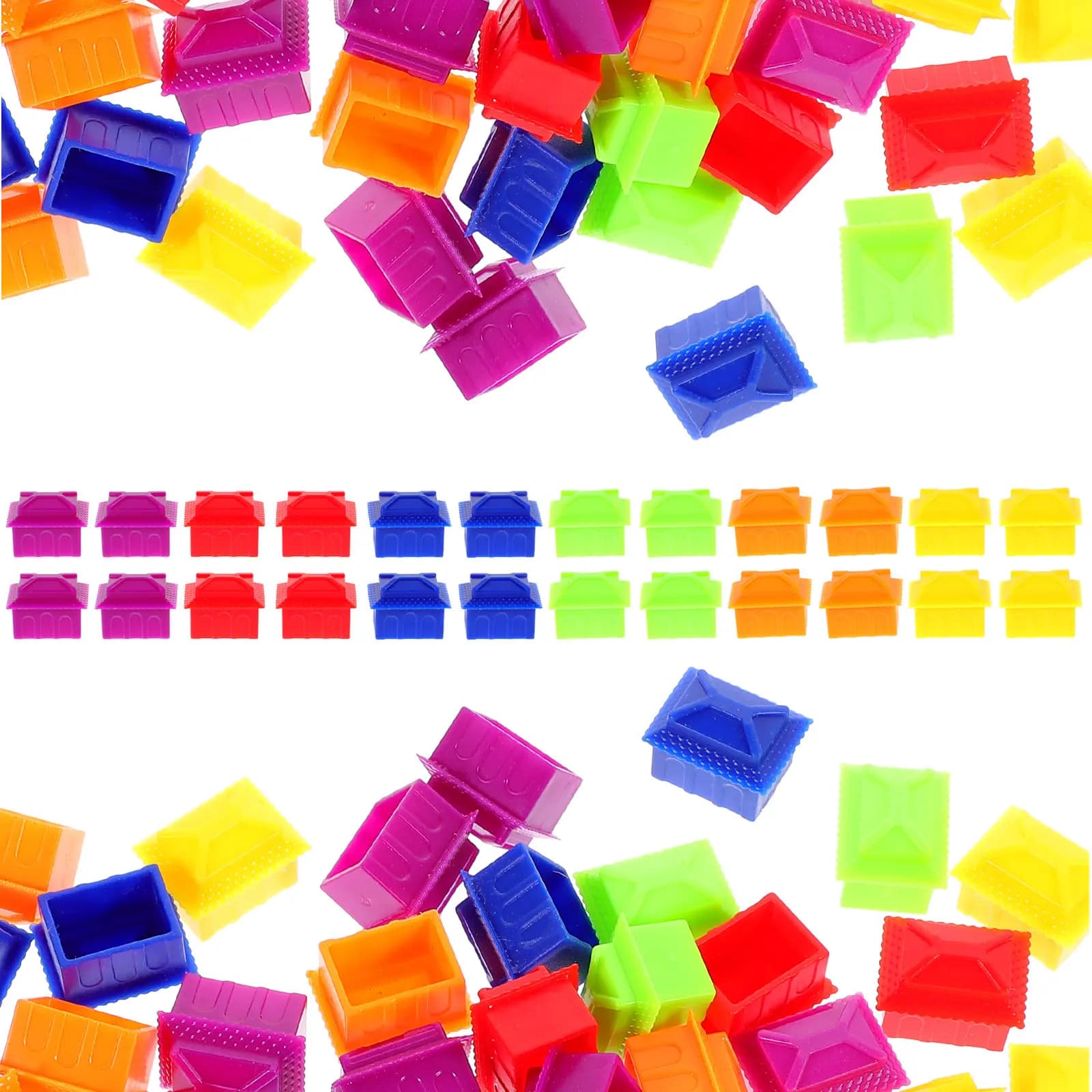 Set di 60 Pezzi per Giochi da Tavolo, Tessere Compatte e Leggere in Plastica per Sostituzione Accessori da Scacchi, Colorate