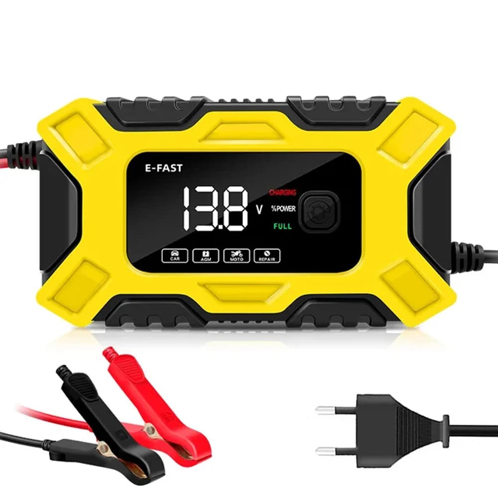 Caricabatteria per auto 12V Riparazione intelligente degli impulsi Display LCD Batteria per auto Batteria per moto Caricabatterie per riparazione batteria