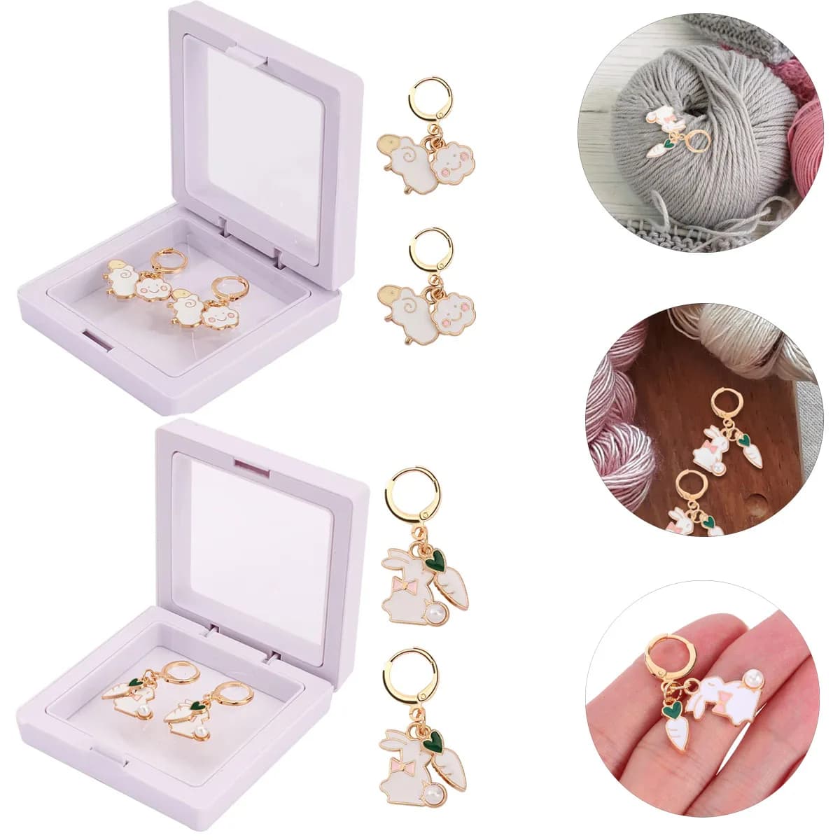 2 pezzi clip per ago strumenti per maglieria pendenti pennarelli per punti con chiusura a moschettone pendenti per punto all'uncinetto per maglieria fai da te mestiere di cucito