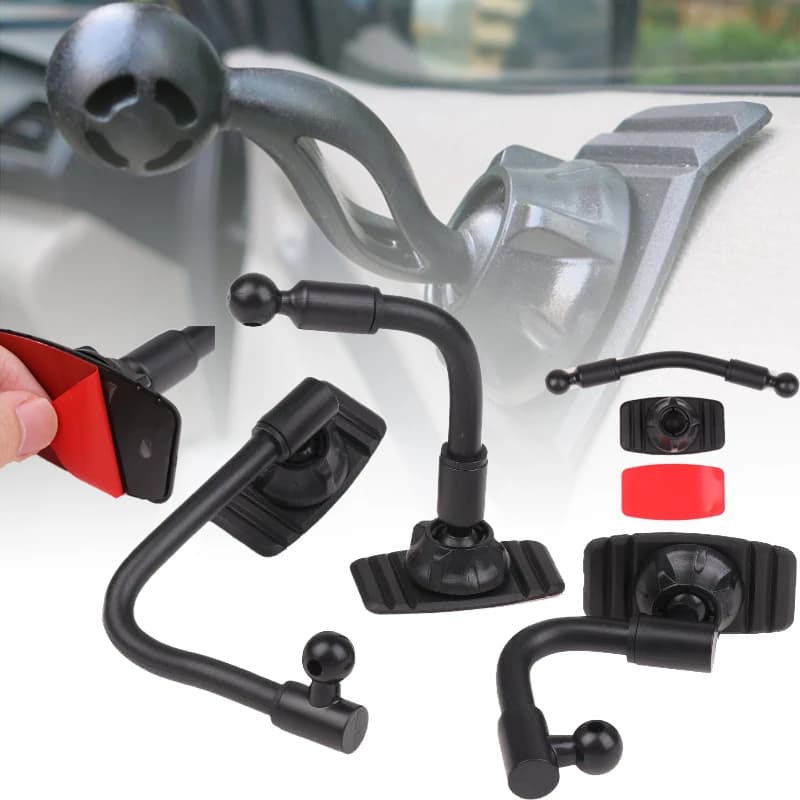 Affidabile supporto per telefono con braccio a sfera da 17 mm per cruscotto e parabrezza dell'auto, base adesiva con colla nano inclusa
