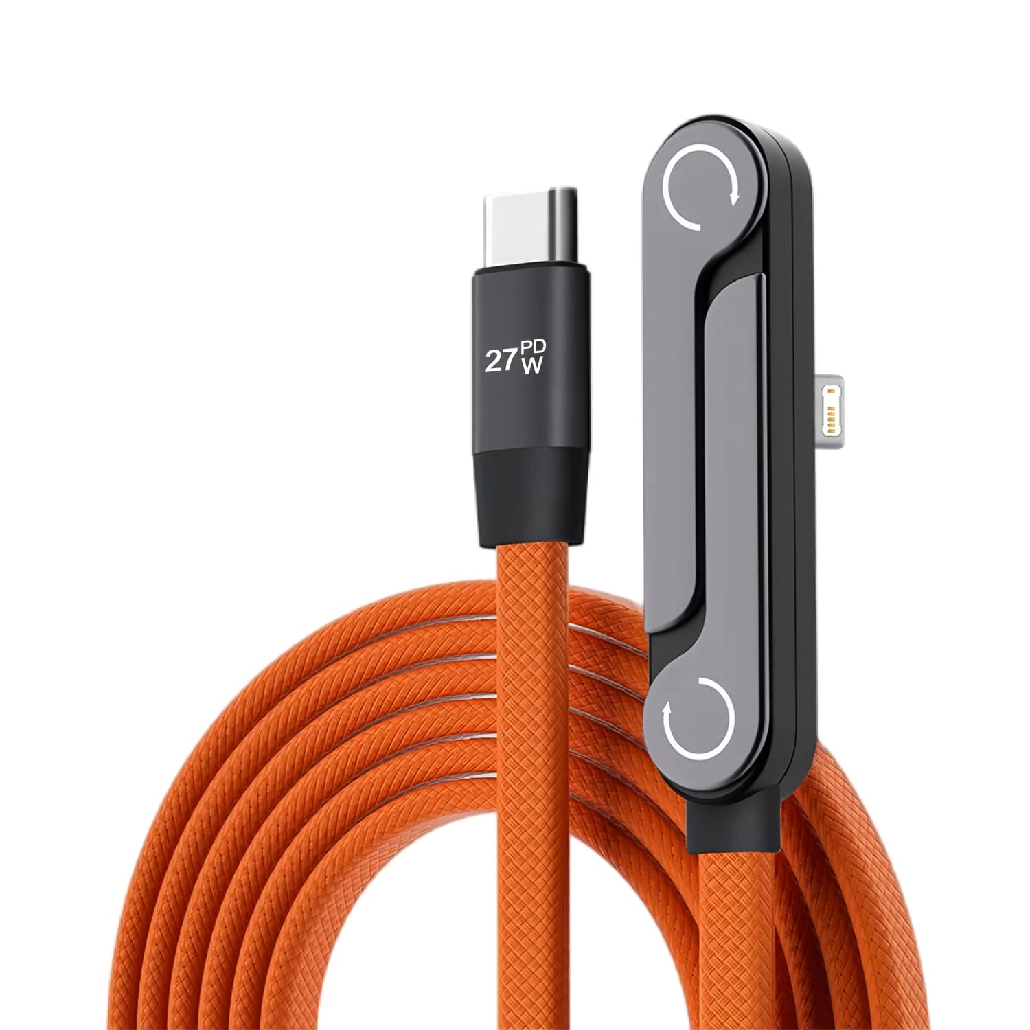 Cavo Dati per Ricarica Super Veloce 240W 2-in-1 con Supporto Pieghevole per iPhone 15-17 e Android, Cavo Caricatore USB-C a USB-C