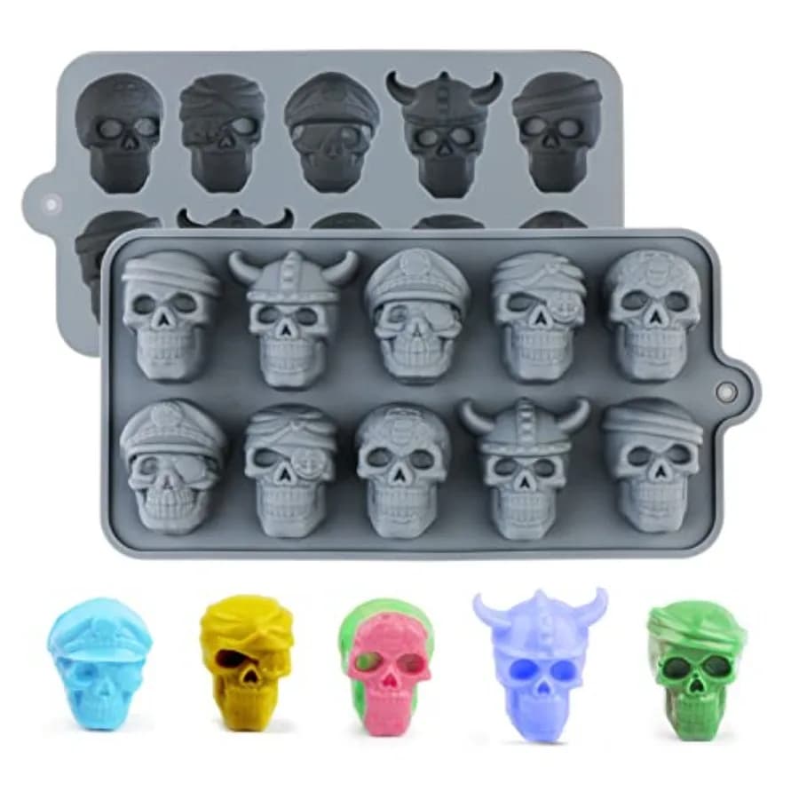 ull Stampo per caramelle in silicone per caramelle dure Cioccolatini Pastello Gelatina Fondente Jello Whiey Stampo per cubetti di ghiaccio Decorazione per feste di Halloween Pac