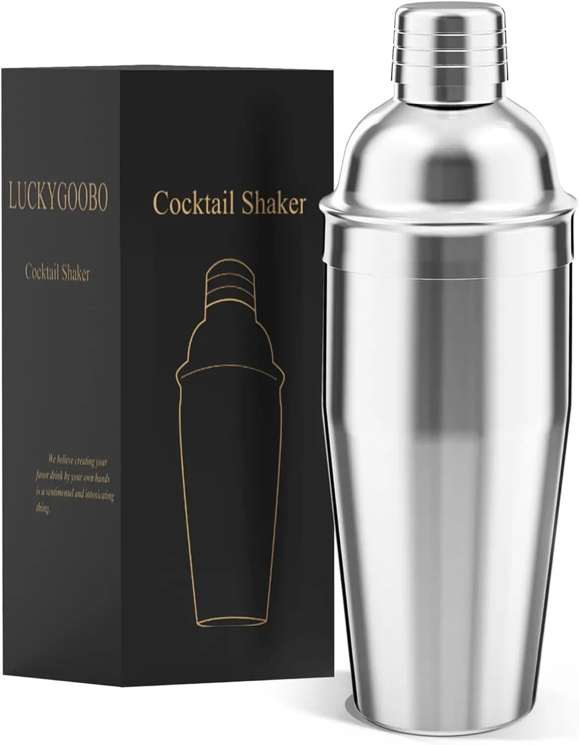 Shaker Professionale in Acciaio Inox con Colino Integrato, Mixer per Martini da 24 oz per Kit da Barman