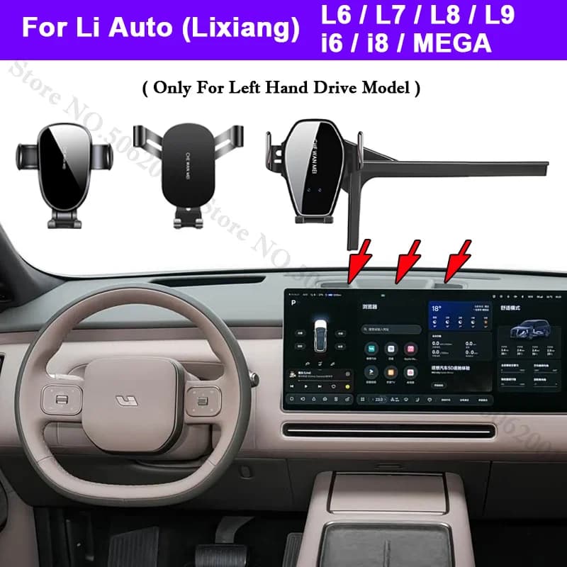 For Li Auto (Lixiang) i6 i8 L6 L7 L8 L9 MEGA Special Car Screen Phone Holder Wireless Charging Stand Navigation Support Bracket