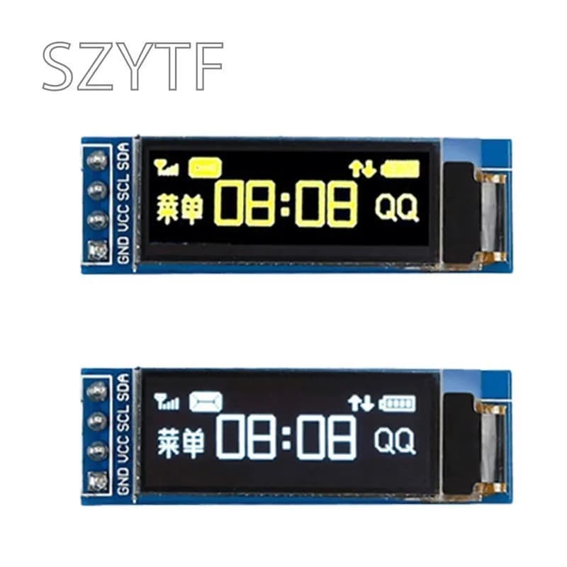 0.91 pollici 128x32 IIC I2C bianco/blu/giallo Display LCD OLED modulo fai da te SSD1306 Driver IC DC 3.3V 5V per arduino