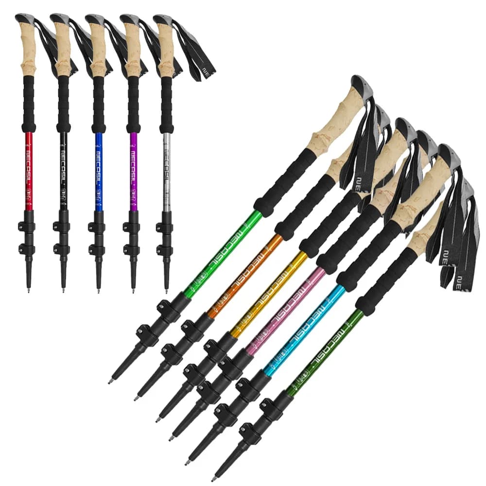 2 Ultralight Premium Telescopic Trekking Sticks Adjustable with Quick Block Hiking Sticks AA0002
