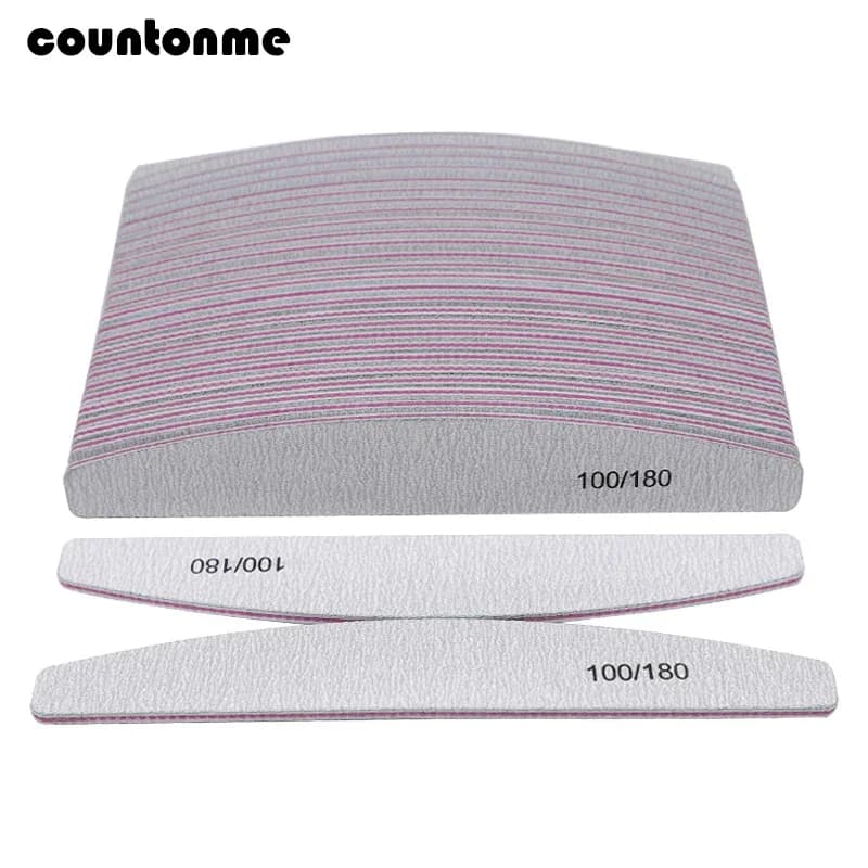 10 Pz 100/180 Lima per unghie levigatura lucidatura Buffer Blocco Gel UV Lucidatore per unghie Manicure Strumenti per pedicure Strumenti per la cura delle unghie Barca grigia