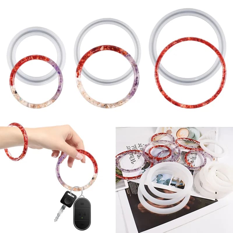 Round Circular Bracelet Silicone Molds DIY Multiple Sizes Keychain Bracelet Jewelry Epoxy Silicone Molds For Resin Making Craft