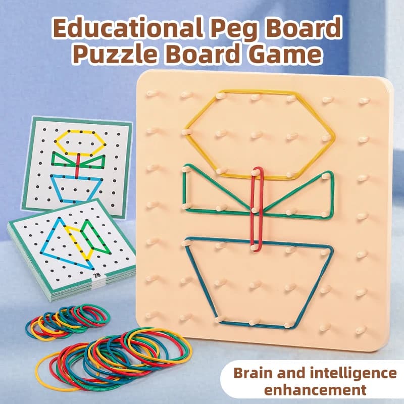 Nuovo Puzzle Geometrico 2026: Tavola Grafica per Unghie, Giocattolo Creativo Montessori per la Matematica e l'Educazione Precoce dei Bambini