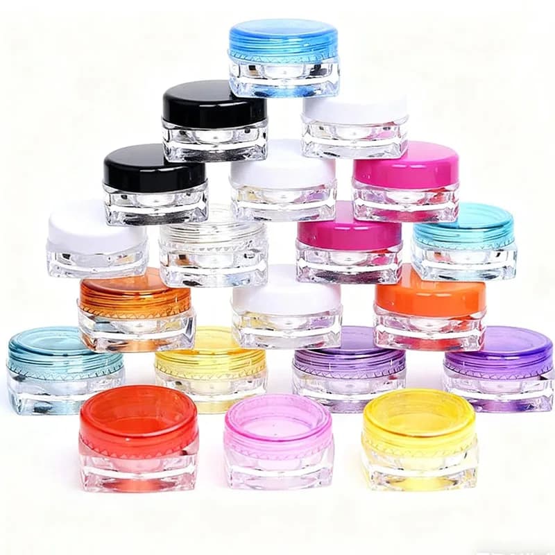 30 pezzi di vasetti cosmetici quadrati in plastica da 3g-5g, contenitori trasparenti da viaggio per ombretto, balsamo labbra, polvere per unghie, creme, gioielli