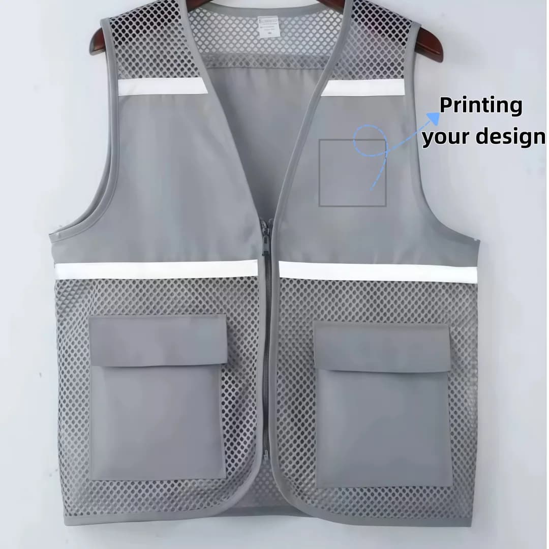 2026 Summer Mesh Vest Loose Breathable Printed LOGO Summer Camp Uniform Cycling, Ice Skating, Construction Workwear Vest