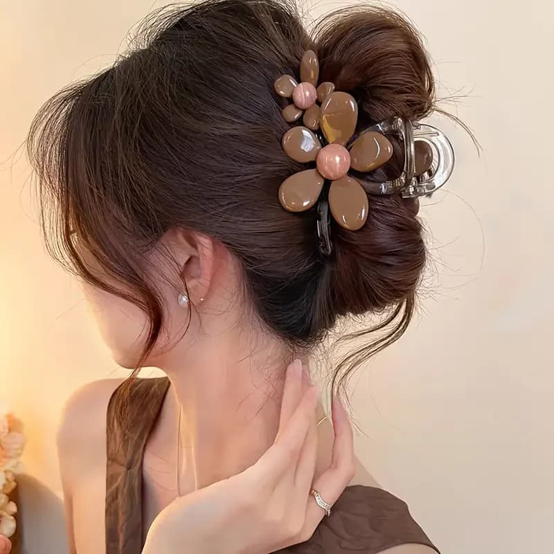 1 elegante fermaglio floreale per donna: perfetto per fissare acconciature a mezza altezza, decorare parrucche e fermagli per capelli alla moda