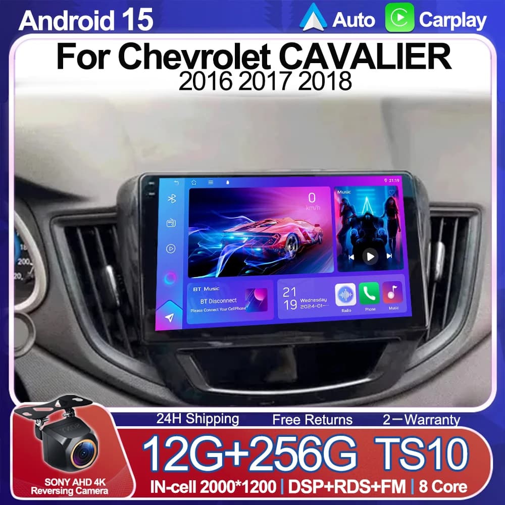 Android 15 Per Chevrolet CAVALIER 2016 2017 2018 Autoradio Lettore Video Multimediale Bluetooth Specchio Link Touch Screen RDS DSP 5G