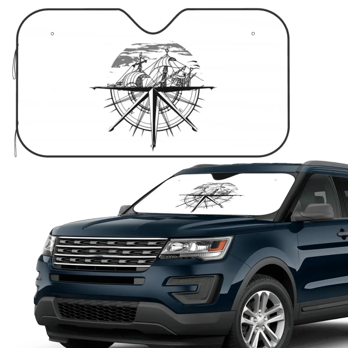 Bussola nautica Capitano Ancoraggio Barca Parasole Parabrezza Auto Parabrezza anteriore Finestra Visiera parasole Accessori Coperture