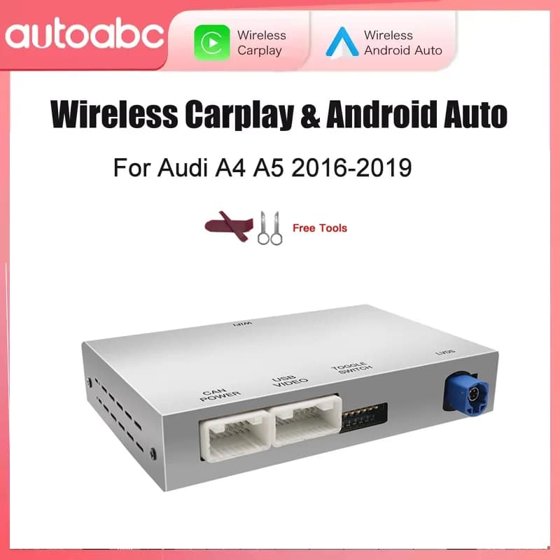 AUTOABC Nuovo Wireless CarPlay per Audi A4 B9 A5 2015-2019 Android Auto Mirror Link AirPlay Reverse Camera Multimediale Accessori