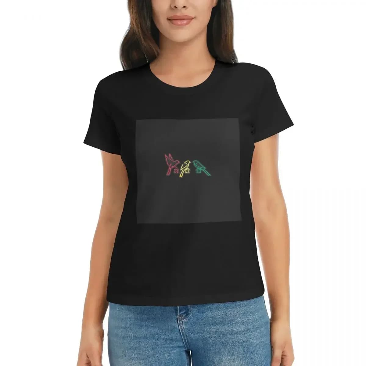 Bob Marley Ajax - Three Little Birds Floor Pillow Yuysnoofzil Summer Short Sleeve Tees O-Neck Cotton T Shirts Clothes