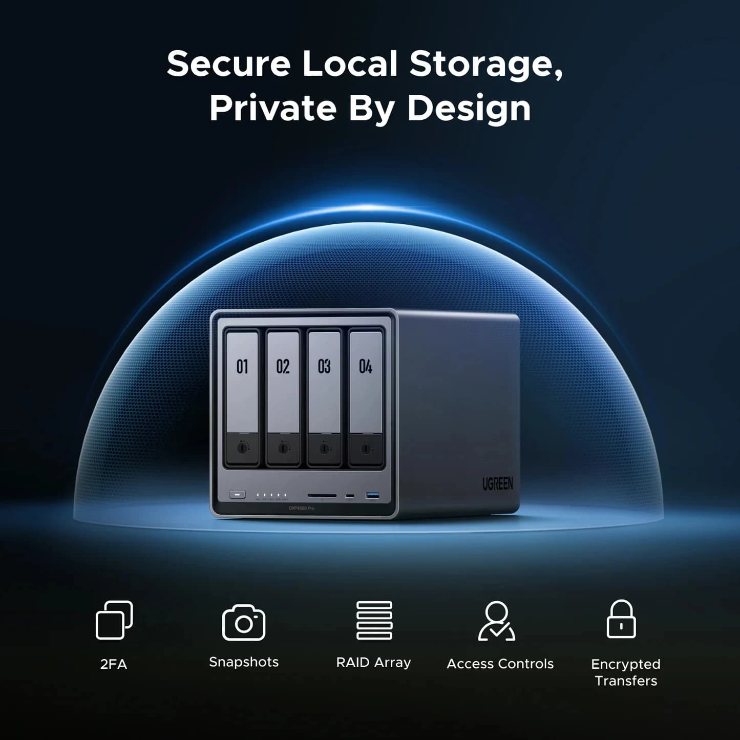 NASync DXP4800 Pro NAS a 4 bit I3-1315U 16GB DDR5 LAN 10G + 2.5G Dispositivo di Archiviazione da 136TB UGOS Pro per Casa/Ufficio/SMB