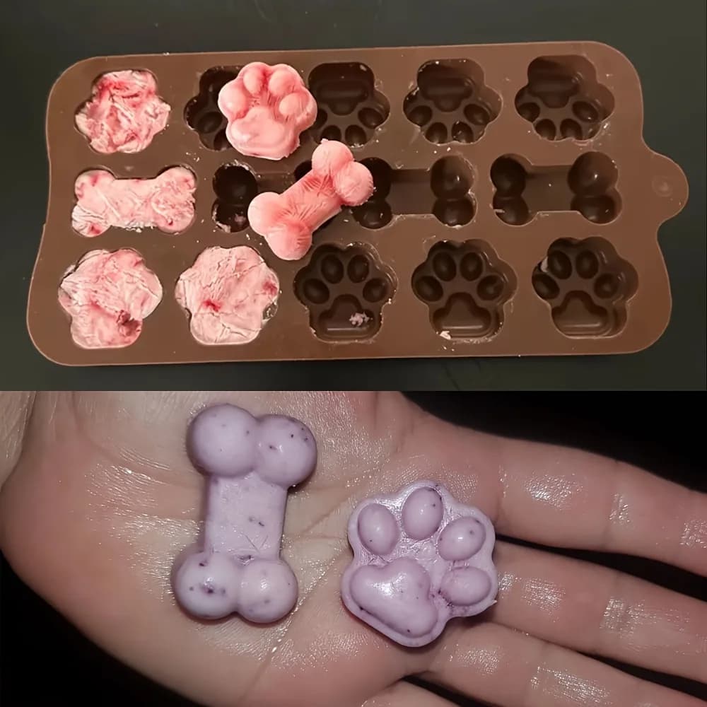 1pc cibo per cani stampo in Silicone 14-griglia osso di cane zampa di gatto stampo per cioccolato strumento per la cottura della torta vassoio per il ghiaccio budino stampo in gelatina