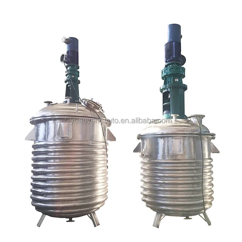 CSTR reaction kettle with continuous half-coil agitation in 5000 liters stainless steel