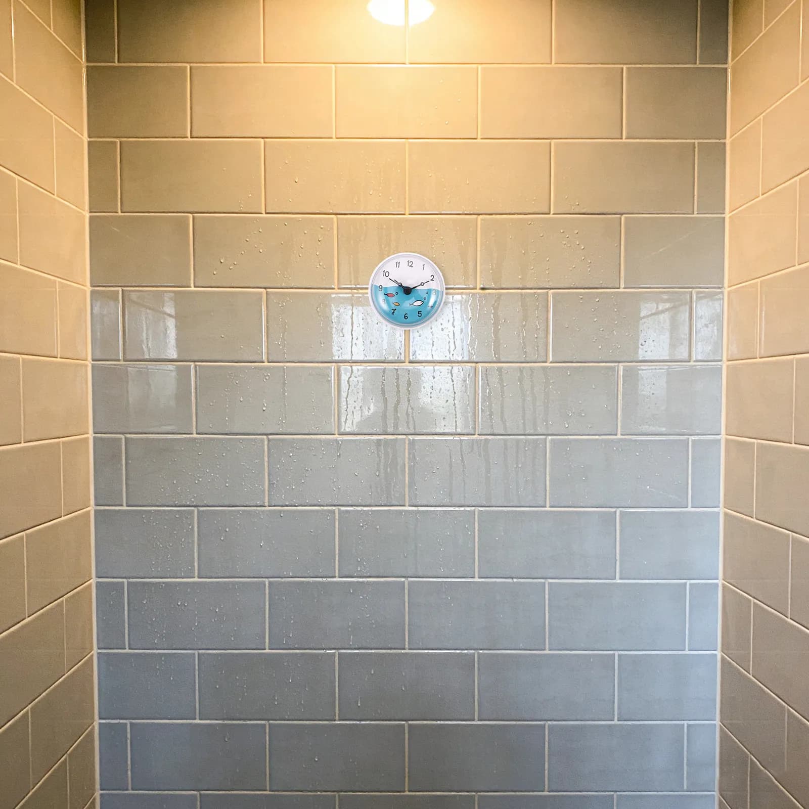 Waterproof Bathroom Shower Clock with Timer Strong Suction Cup Wall Clock Large Clear Display for Kitchen Home Office Bedroom