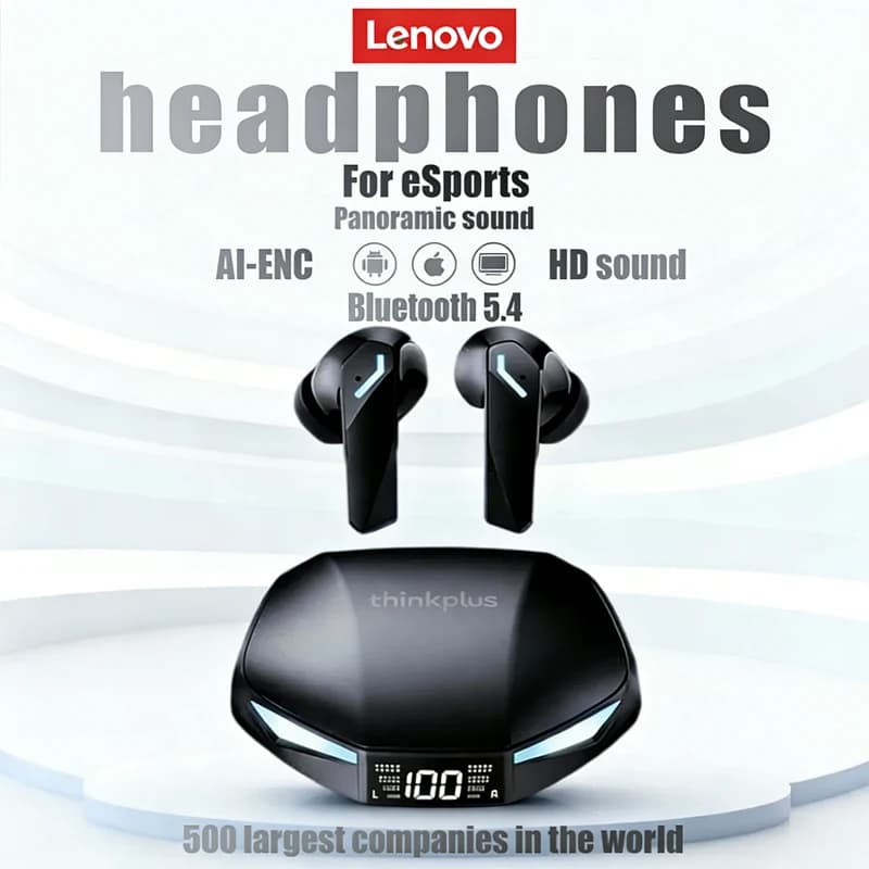 Auricolari da Gaming Lenovo GM2 Pro, Bluetooth 5.3, Cuffie Sportive Dual Mode, Chiamate HD, Riduzione del Rumore, con Microfono, Auricolari Musicali