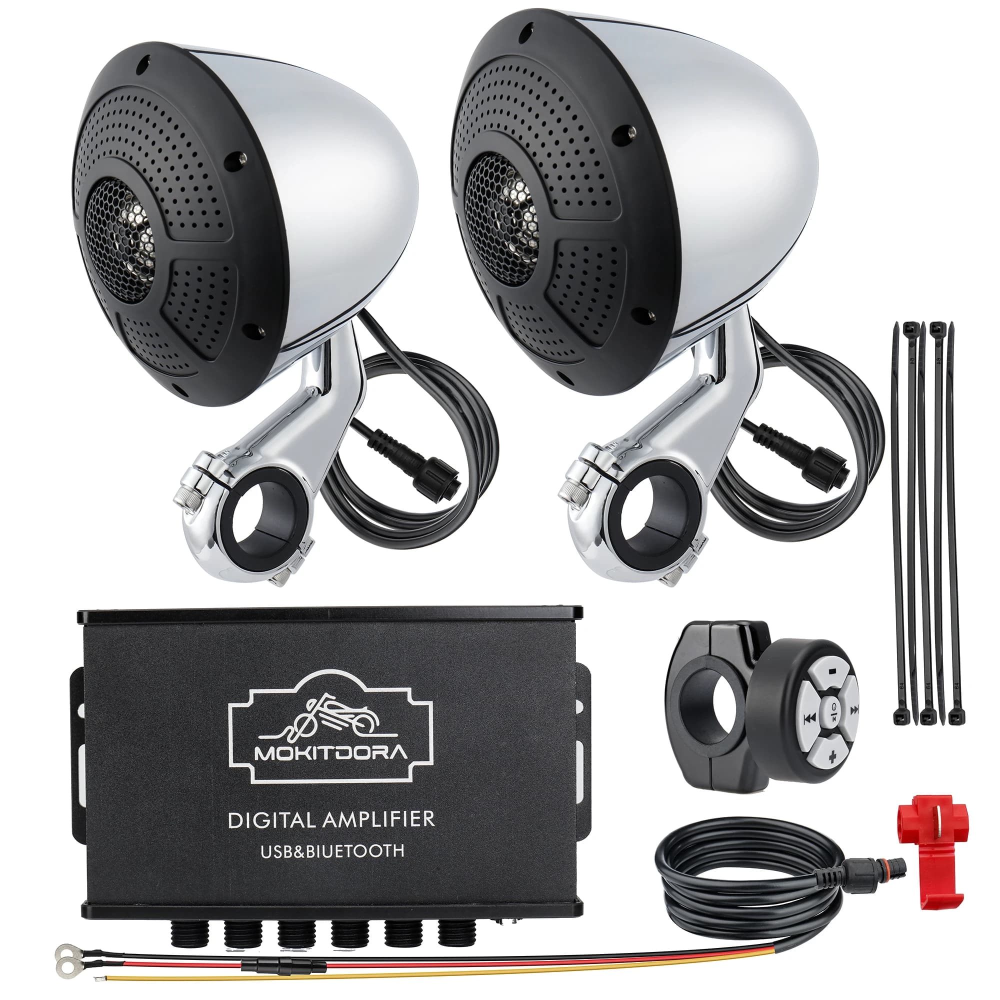 Altoparlanti amplificatore Bluetooth a gamma completa a 4 canali da 1000 W Sistema audio micro stereo per Harley ATV UTV Boat Custom Touring Cruiser