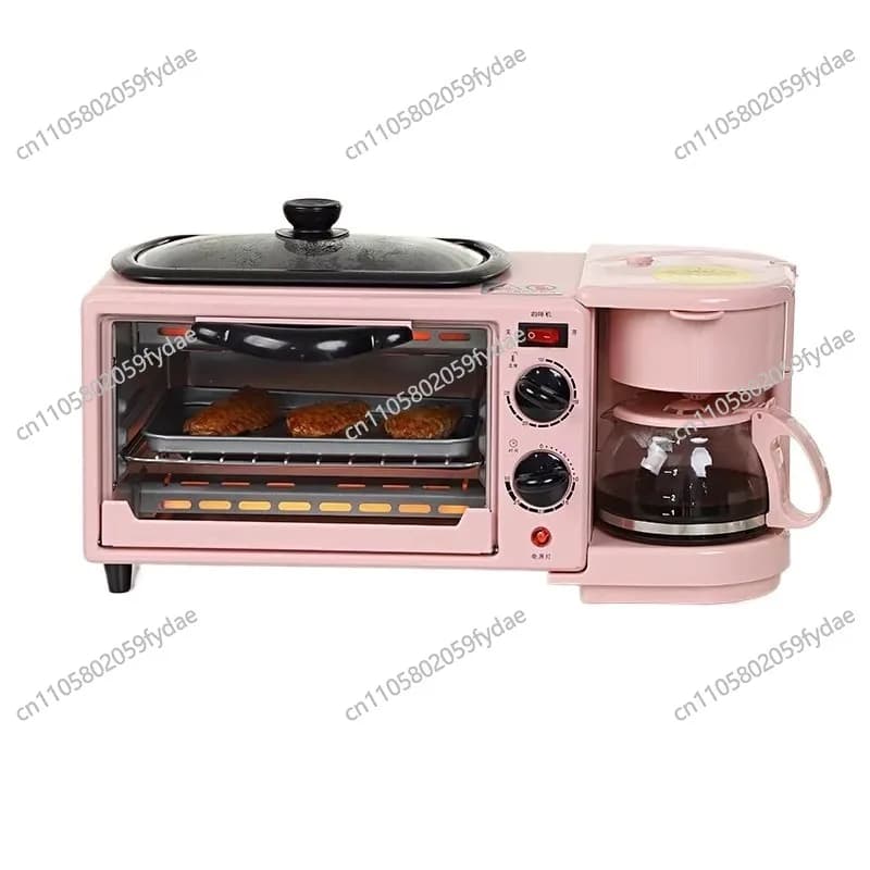 Home Use 3 in 1 Breakfast Makers Multi Function Breakfast Machine with Electric Heater 9L Toaster Oven Coffee Maker Frying Pan