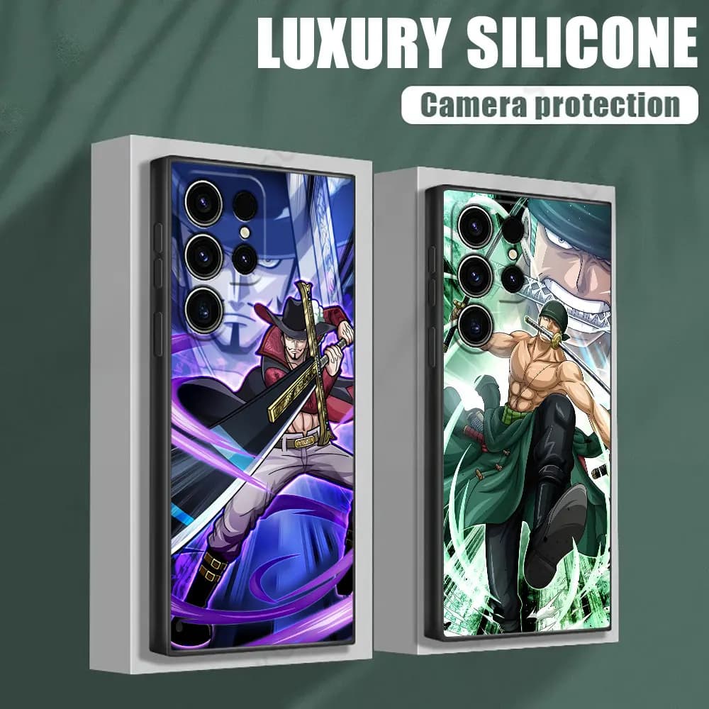 Cover in Silicone Mihawk Zoro Anime One Piece per Samsung Galaxy S25 S24 S23 S20 S21 FE S26 S22 Ultra 5G S26 Plus S25FE