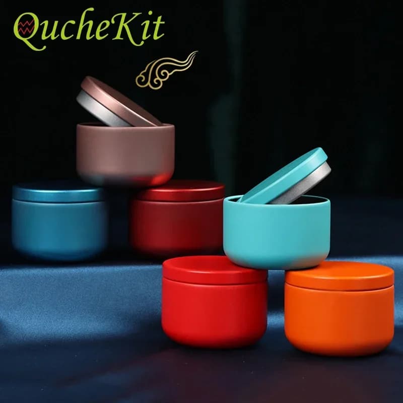 12pcs Round Candle Tin Metal Tea Jars With Lids Travel Empty Cream Cosmetic Storage Container Aromatherapy Sealed Metal Can