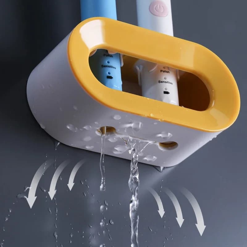 1Pc No Drill Wall Mount Toothbrush Holder Bathroom Electric Toothpaste Storage Rack Home Bathroom Accessories