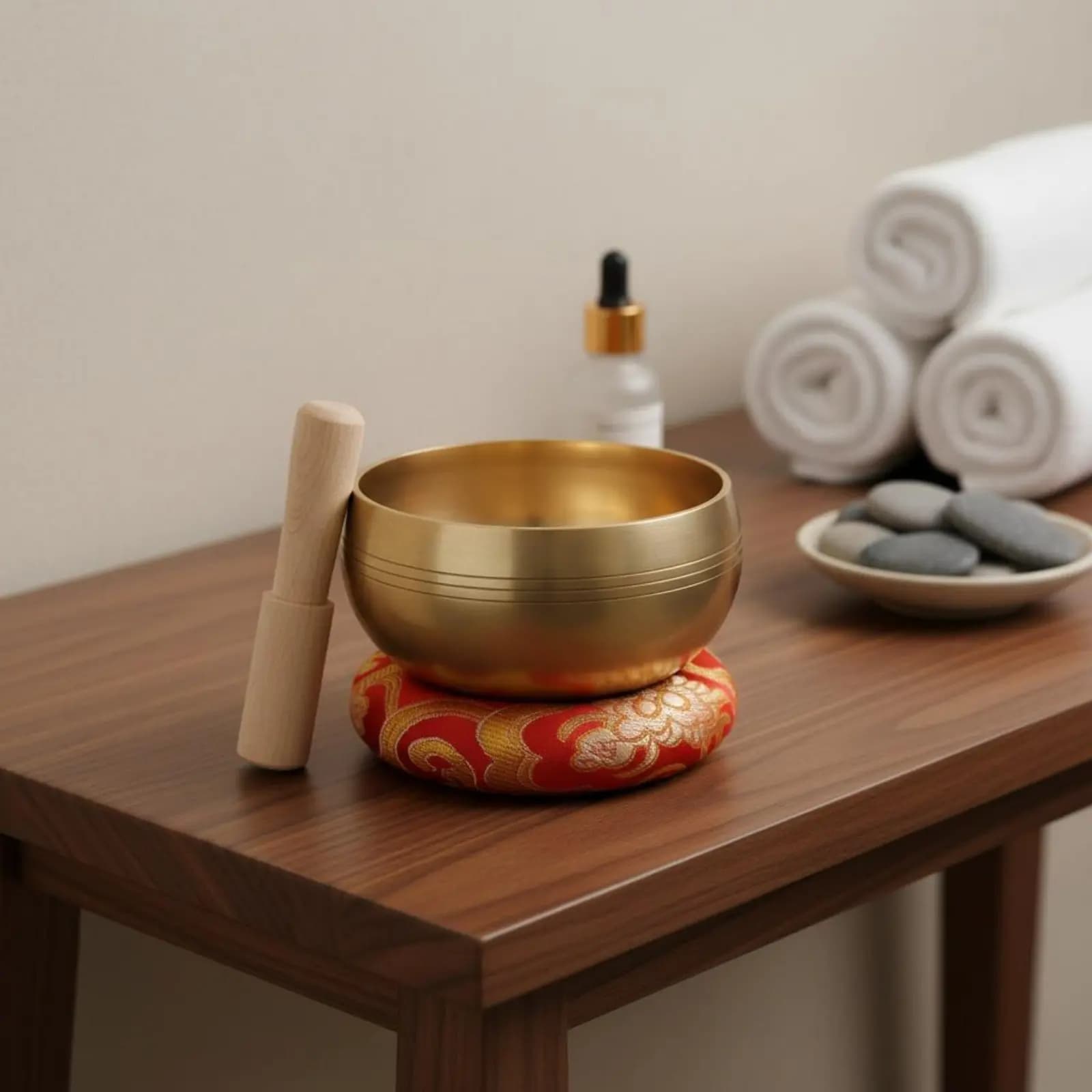 Mini Copper Singing Bowl Stress Relief Sound Bowl Set Home Decor for Office Desk