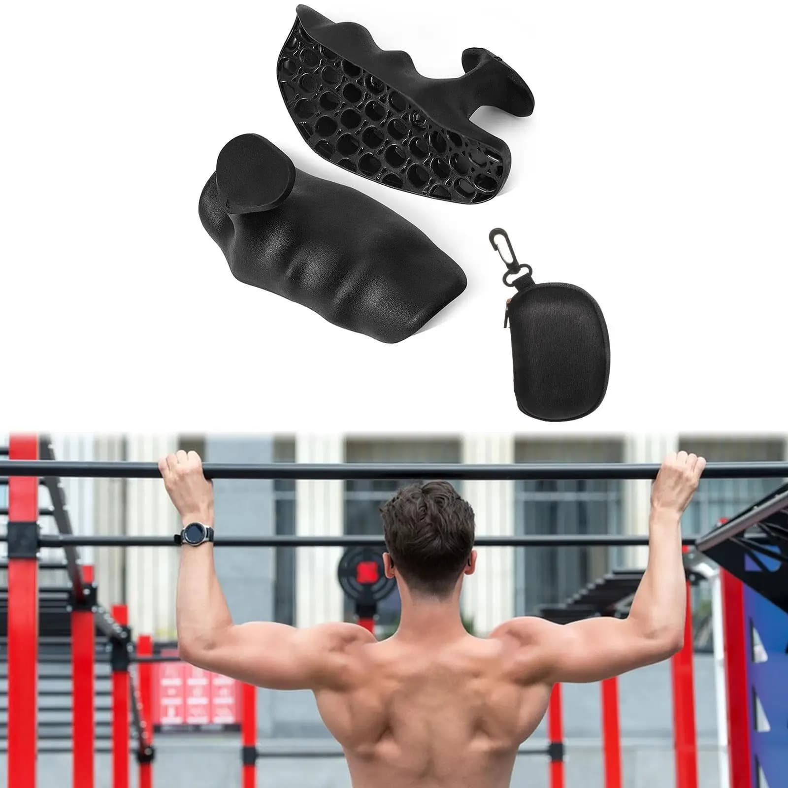 Gym Gloves with 2-piece gym handlebars for cross-section fitness dumbbell lift