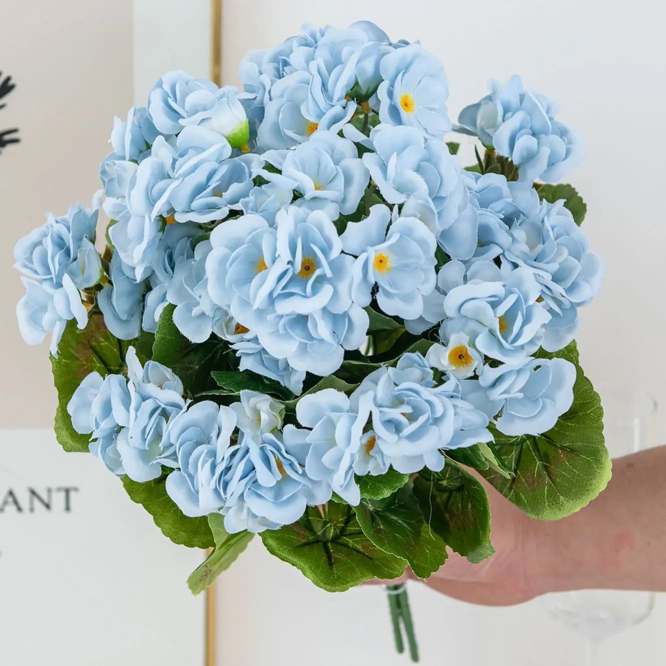Fiori artificiali Piante Fiore della begonia Matrimonio Bouquet da sposa Vaso per la casa Camera Giardino esterno Bonsai Decor Ghirlande festival fai da te
