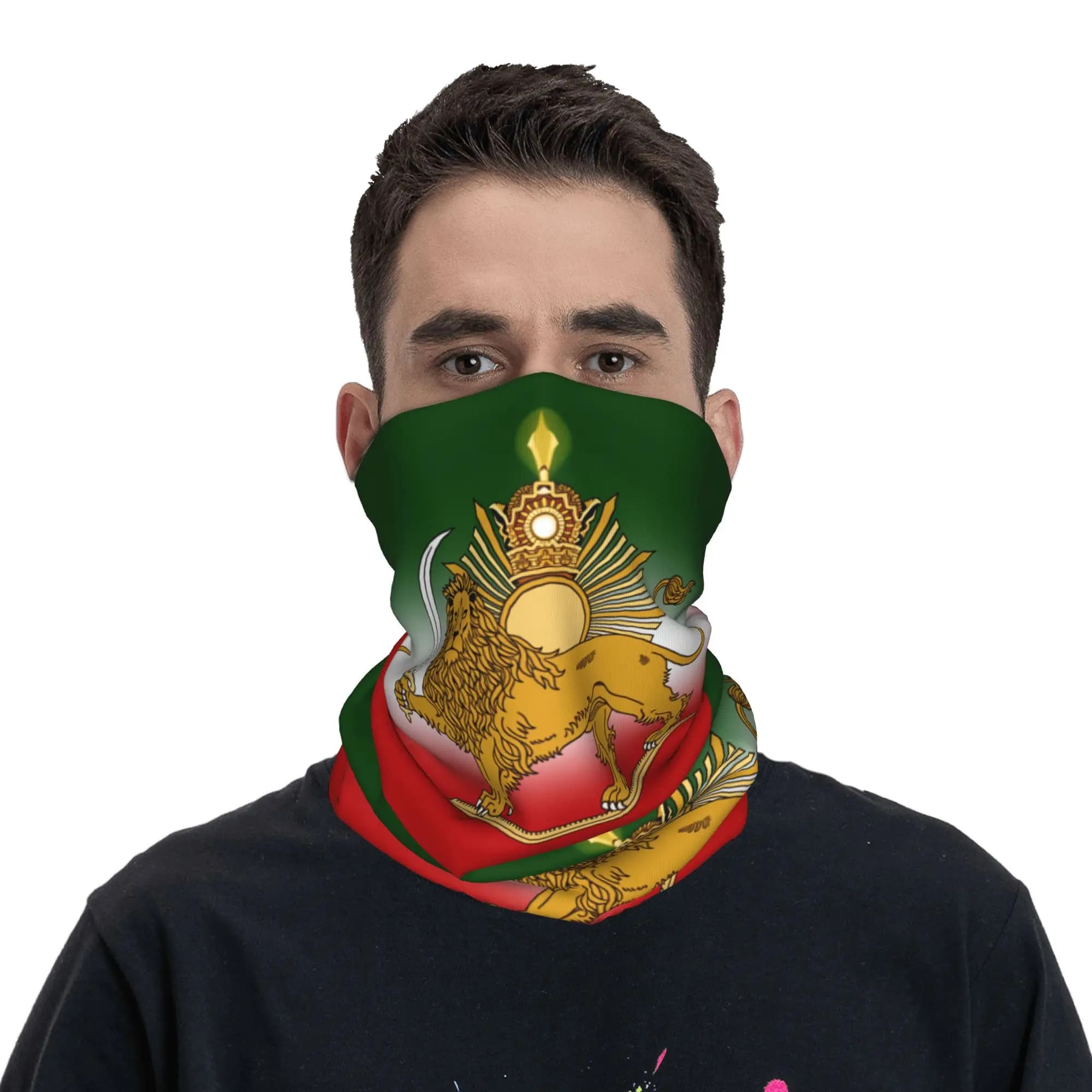 Flag of Iran, printed neck cover, wrapping scarf, multifunctional guide mask, unisex, for adults, breathable
