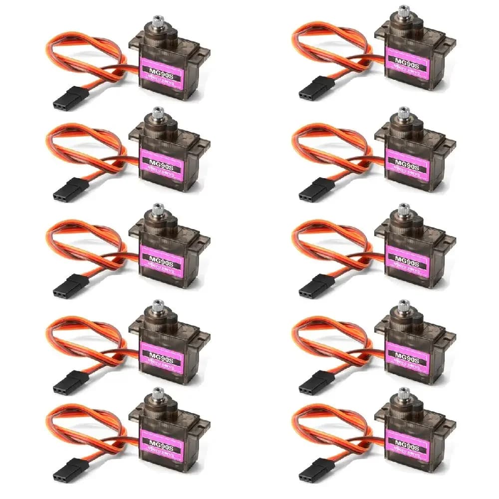 Servo MG90S 5/10 pezzi, ingranaggi interamente in metallo, versione aggiornata SG90 da 9g, mini servo per elicottero, barca, auto, per progetti Arduino