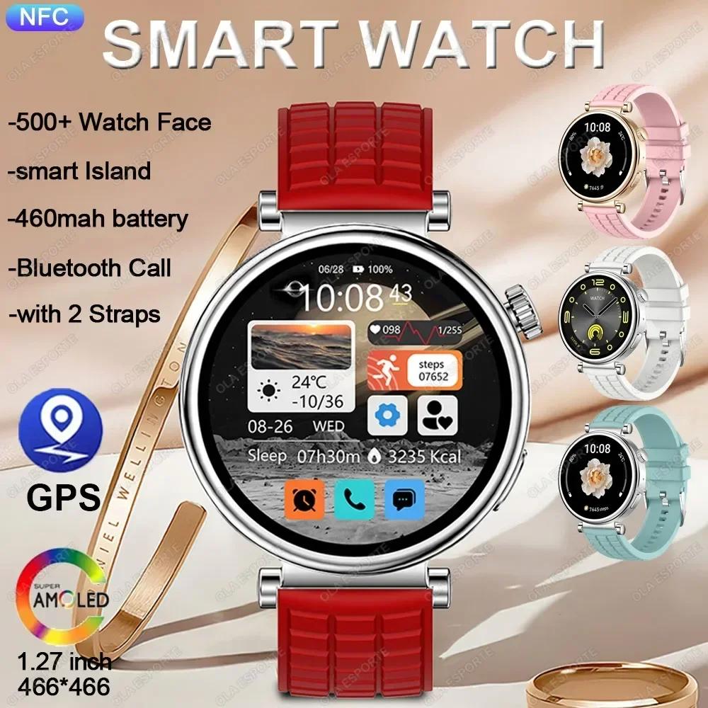 Astuto Della Vigilanza 2024 NFC 1.27 Pollici AMOLED Schermo Smartwatch Monitor di Salute Delle Donne 460 MAH Batteria Extra Grande Orologi Fitness per la Signora
