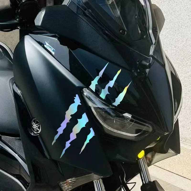 Faro del motociclo Monster Claws Scratch Adesivi per casco da moto fai da te Decalcomanie in vinile impermeabili universali per YAMAHA XMAX300